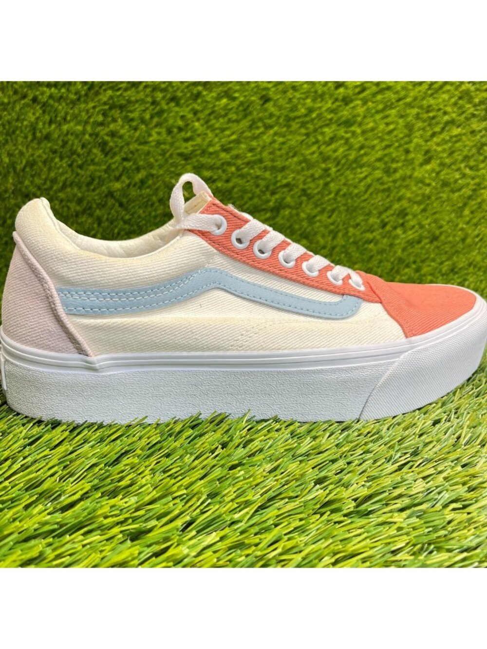 Vans Old Skool Platform Mens Size 8 Womens 9.5 Orange Athletic Shoes Sneakers
